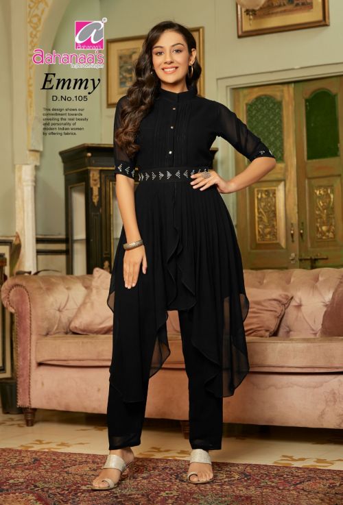 Aahanaa Emmy Stylish Fancy Wear Wholesale Party Wear Kurtis Catalog
